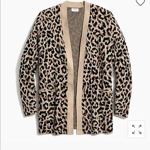JCrew Leopard open cardigan